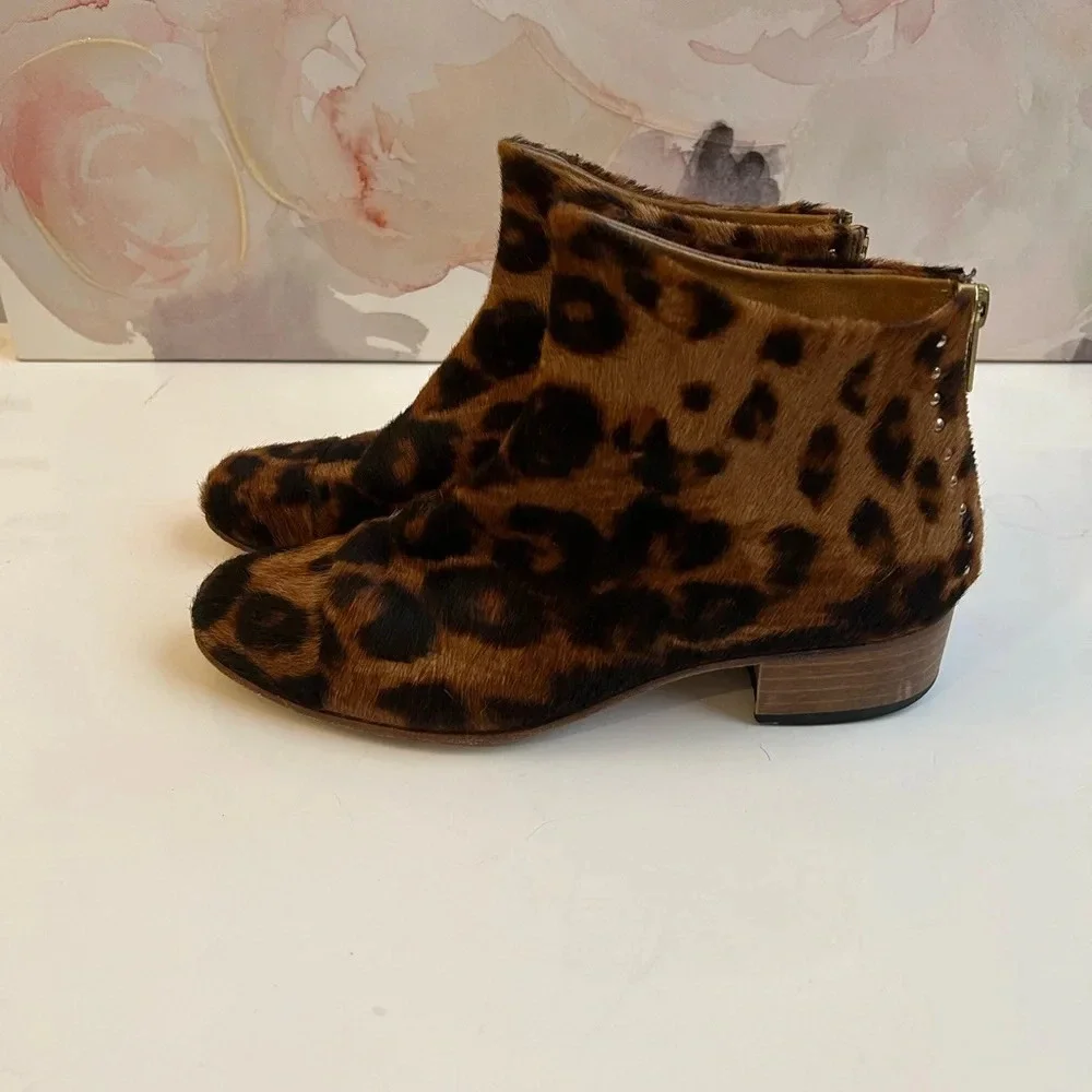 ! BEAU COOPS genuine hide hair animal print booties boots